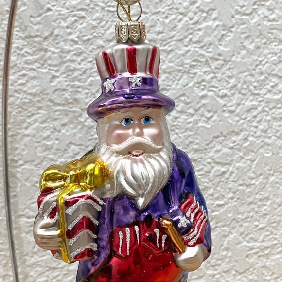 Vintage Summit Uncle Sam Hand Blown Mercury Glass Christmas Ornament - Picture 10 of 12